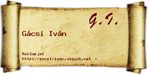 Gácsi Iván névjegykártya
